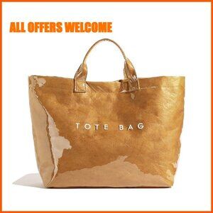Large PVC Tote Bag for Work Waterproof Spacious Hobo Handbag